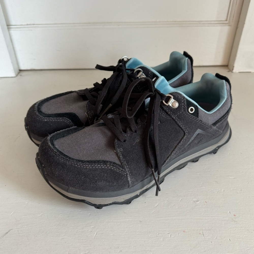 Altra Black and Gray Shoes with Blue Interior